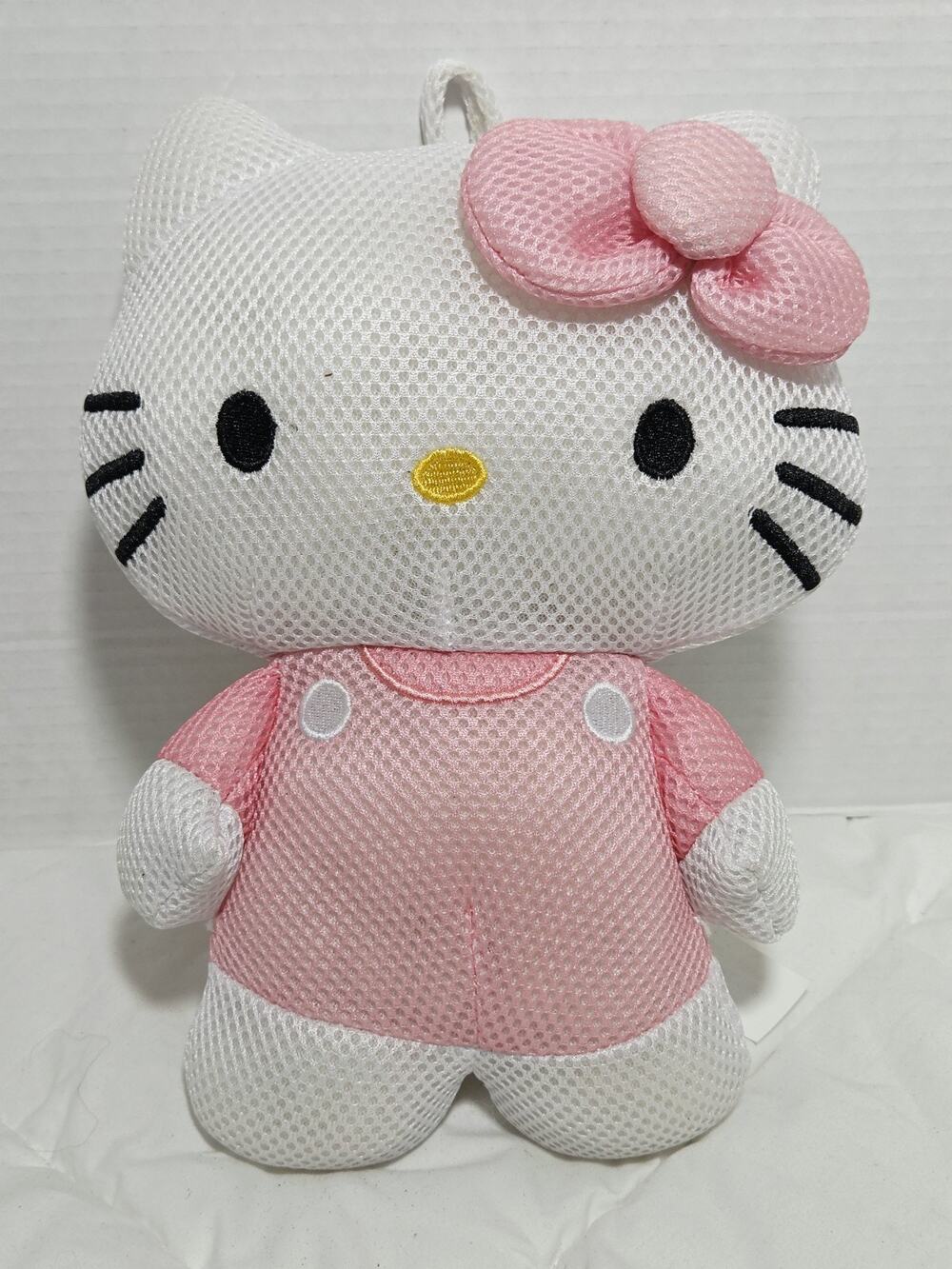 Hello Kitty Bath Buddy Large Scrubby Plush White/Pink Decor Stuffed